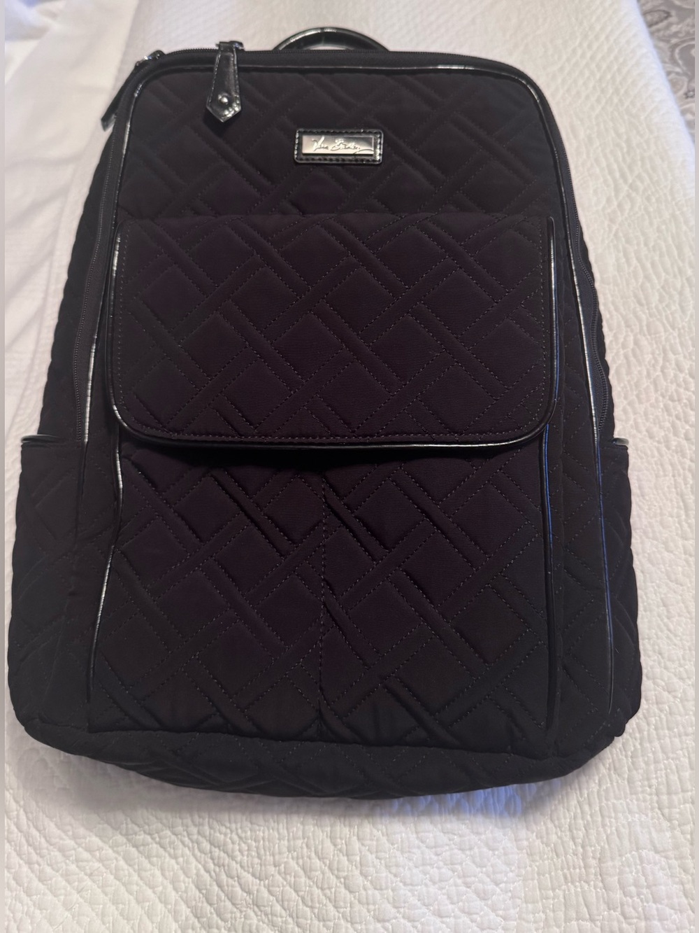Vera Bradley Quilted Microfiber Black Backpack
